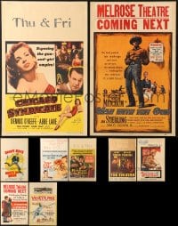 1s025 LOT OF 13 FORMERLY FOLDED WINDOW CARDS 1950s-1960s great images from a variety of movies!