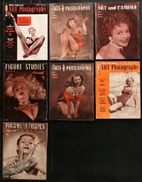 1s242 LOT OF 7 FIGURE STUDIES MAGAZINES 1950s sexy cover images, Betty Page by Bunny Yeagar!