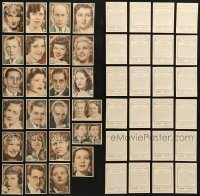 1s697 LOT OF 24 FILM STAGE AND RADIO STARS ENGLISH CIGARETTE CARDS 1930s portraits w/info on back!