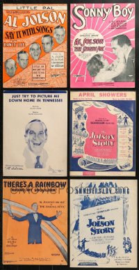 1s141 LOT OF 6 AL JOLSON SHEET MUSIC 1920s-1940s Say it w/Songs, There's a Rainbow on my Shoulder!
