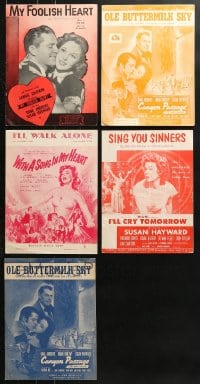 1s140 LOT OF 5 SUSAN HAYWARD MOVIE SHEET MUSIC 1930s-1950s great songs from her movies!