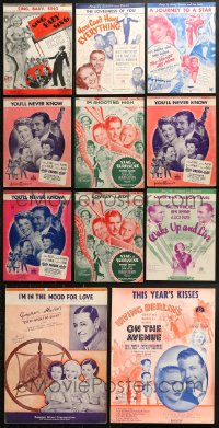 1s107 LOT OF 11 ALICE FAYE MOVIE SHEET MUSIC 1930s great songs from her movies!