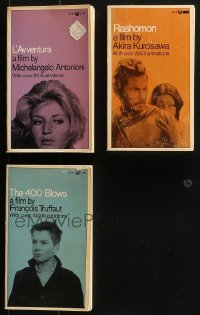 1s762 LOT OF 3 FAMOUS FOREIGN FILM SCREENPLAY SOFTCOVER BOOKS 1969 L'Avventura, Rashomon, 400 Blows