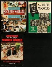 1s765 LOT OF 3 SCREEN WORLD SOFTCOVER AND HARDCOVER BOOKS 1975-1996 cool film annuals!
