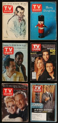 1s237 LOT OF 6 TV GUIDE MAGAZINES 1960s-2000s great images & articles from television shows!