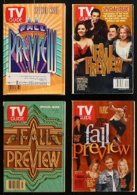 1s217 LOT OF 4 TV GUIDE FALL PREVIEW MAGAZINES 1990s-2000s all the new season premieres!