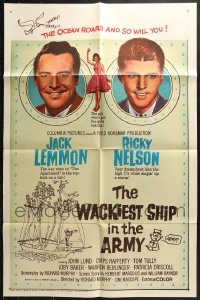 1s322 LOT OF 27 FOLDED WACKIEST SHIP IN THE ARMY ONE-SHEETS 1961 Jack Lemmon, Ricky Nelson!