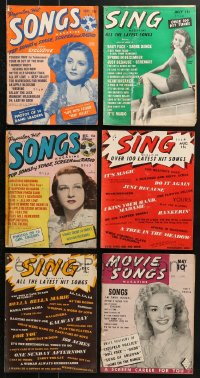 1s159 LOT OF 6 SONG MAGAZINES 1940s lyrics to a variety of different popular songs!