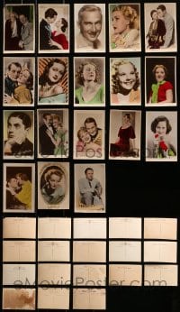 1s634 LOT OF 18 ENGLISH COLOR POSTCARDS 1930s portraits of a variety of actors & actresses!