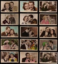 1s631 LOT OF 15 ENGLISH COLOR POSTCARDS 1930s portraits of a variety of top actors & actresses!