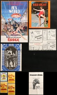 1s077 LOT OF 9 UNCUT SEXPLOITATION PRESSBOOKS 1970s-1980s a variety of sexy images!
