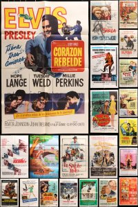 1s314 LOT OF 44 FOLDED SPANISH LANGUAGE ONE-SHEETS 1950s-1990s images from a variety of movies!