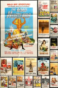1s288 LOT OF 110 FOLDED ONE-SHEETS 1950s-1970s great images from a variety of different movies!