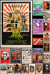 1s304 LOT OF 58 FOLDED KUNG FU ONE-SHEETS 1960s-1980s great images from martial arts movies!