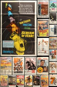 1s309 LOT OF 51 FOLDED ONE-SHEETS 1950s-1970s great images from a variety of different movies!