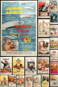 1s302 LOT OF 63 FOLDED ONE-SHEETS 1950s-1970s great images from a variety of different movies!