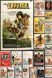 1s285 LOT OF 123 FOLDED ONE-SHEETS 1950s-1970s great images from a variety of different movies!