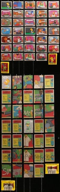 1s679 LOT OF 2 PACKS OF SIMPSONS TRADING CARDS 1990 scenes with puzzle pieces & info on the back!