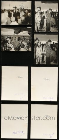 1s750 LOT OF 4 THING 4X5 TEST PHOTOS 1951 great candid images of Kenneth Tobey & others!