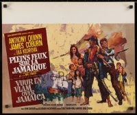 1t441 HIGH WIND IN JAMAICA Belgian 1965 cool art of pirates Anthony Quinn & James Coburn!
