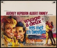 1t483 TWO FOR THE ROAD Belgian 1967 Audrey Hepburn & Albert Finney embrace, directed by Stanley Donen!