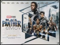 1t215 BLACK PANTHER advance DS British quad 2018 Chadwick Boseman & cast over white background!