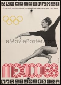 1t091 MEXICO '68 Czech 11x16 1968 great image of Olympic gymnast and art symbols by Otto Matanelli!