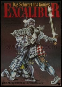 1t526 EXCALIBUR East German 23x32 1986 Boorman directed, completely different art by DeMaiziere!