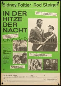 1t595 IN THE HEAT OF THE NIGHT East German 16x23 1970 Sidney Poitier, Rod Steiger, Warren Oates!