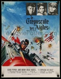 1t284 BLUE MAX French 17x22 1966 Boris Grinsson art of WWI fighter pilot George Peppard in airplane