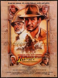 1t293 INDIANA JONES & THE LAST CRUSADE French 16x21 1989 art of Ford & Sean Connery by Drew Struzan