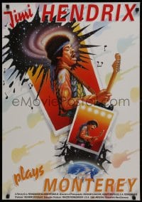 1t114 JIMI PLAYS MONTEREY German 1987 great close up of Hendrix playing guitar & singing by Harlin!