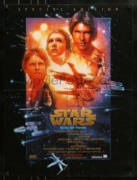 1t010 STAR WARS advance Swiss R1997 George Lucas, cool art by Drew Struzan!