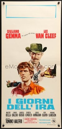 1t925 DAY OF ANGER Italian locandina 1967 Casaro spaghetti western art of Van Cleef & Gemma!