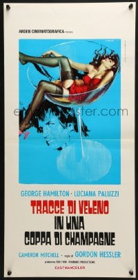 1t960 MEDUSA Italian locandina 1975 Ciriello art of half-naked Luciana Paluzzi in champagne glass!