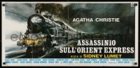 1t912 MURDER ON THE ORIENT EXPRESS Italian 15x32 1974 Agatha Christie, great art of speeding train!