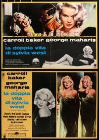 1t872 SYLVIA group of 11 Italian 19x27 pbustas 1965 sexy Carroll Baker is the powder, George Maharis!