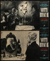 1t876 WHITE NIGHTS group of 9 Italian 16x27 pbustas 1957 Luchino Visconti, Schell, Mastroianni!