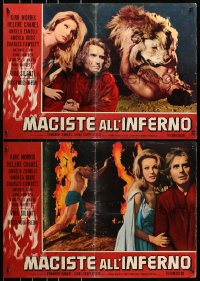 1t891 WITCH'S CURSE group of 6 Italian 19x27 pbustas 1962 Kirk Morris as Maciste, different!