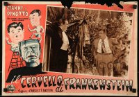1t866 ABBOTT & COSTELLO MEET FRANKENSTEIN Italian 14x19 pbusta 1950 different image w/Bela Lugosi!