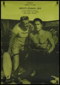 1t022 GENTLEMAN JIM Romanian 1942 c/u of Errol Flynn as boxer James J. Corbett & Alexis Smith!