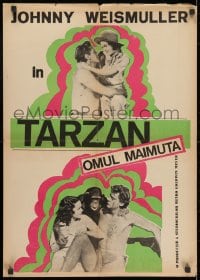 1t023 TARZAN THE APE MAN Romanian R1950s different Johnny Weismuller & Maureen O'Sullivan!