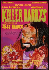 1t070 KILLER BARBYS Spanish 1996 Jess Franco, wild art of psychotic man & bloody doll!
