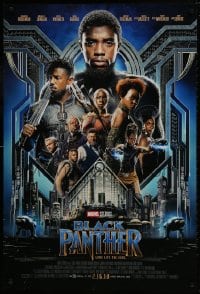 1w643 BLACK PANTHER advance DS 1sh 2018 Chadwick Boseman in the title role as T'Challa and top cast!