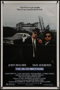 1w653 BLUES BROTHERS 1sh 1980 John Belushi & Dan Aykroyd are on a mission from God!