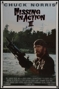 1w655 BRADDOCK: MISSING IN ACTION III int'l 1sh 1988 great image of Chuck Norris w/ M-60 machine gun
