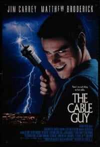 1w663 CABLE GUY DS 1sh 1996 Jim Carrey, Matthew Broderick, directed by Ben Stiller!