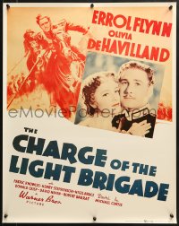 1w280 CHARGE OF THE LIGHT BRIGADE 22x28 commercial poster 1980s Errol Flynn & Olivia De Havilland!
