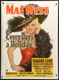 1w288 EVERY DAY'S A HOLIDAY 21x29 commercial poster 1977 Mae West does him wrong all over again!