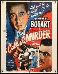 1w303 MIDNIGHT 22x28 commercial poster 1980s great close up art of Sidney Fox & Humphrey Bogart!